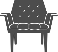 Illustration of two arm chairs side by side.